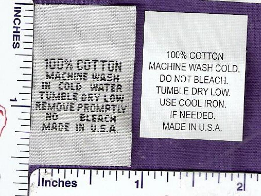 Woven Taffeta Size and Care Labels Tabs Ready to Ship